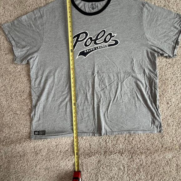 Vintage Polo Ralph Lauren T-Shirt 4XLT Big & Tall Gray Black Retro Tee - Picture 5 of 7